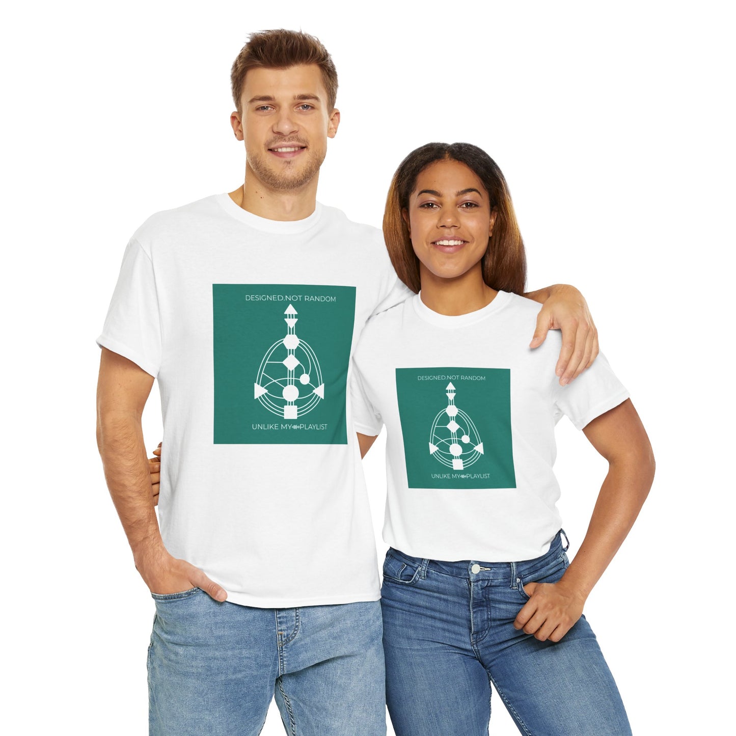 Inspirational 'Designed Not Random' Unisex Heavy Cotton T-Shirt – Empowerment & Self-Expression