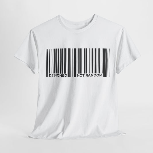 Inspirational 'Designed Not Random' Unisex Heavy Cotton T-Shirt – Empowerment & Self-Expression
