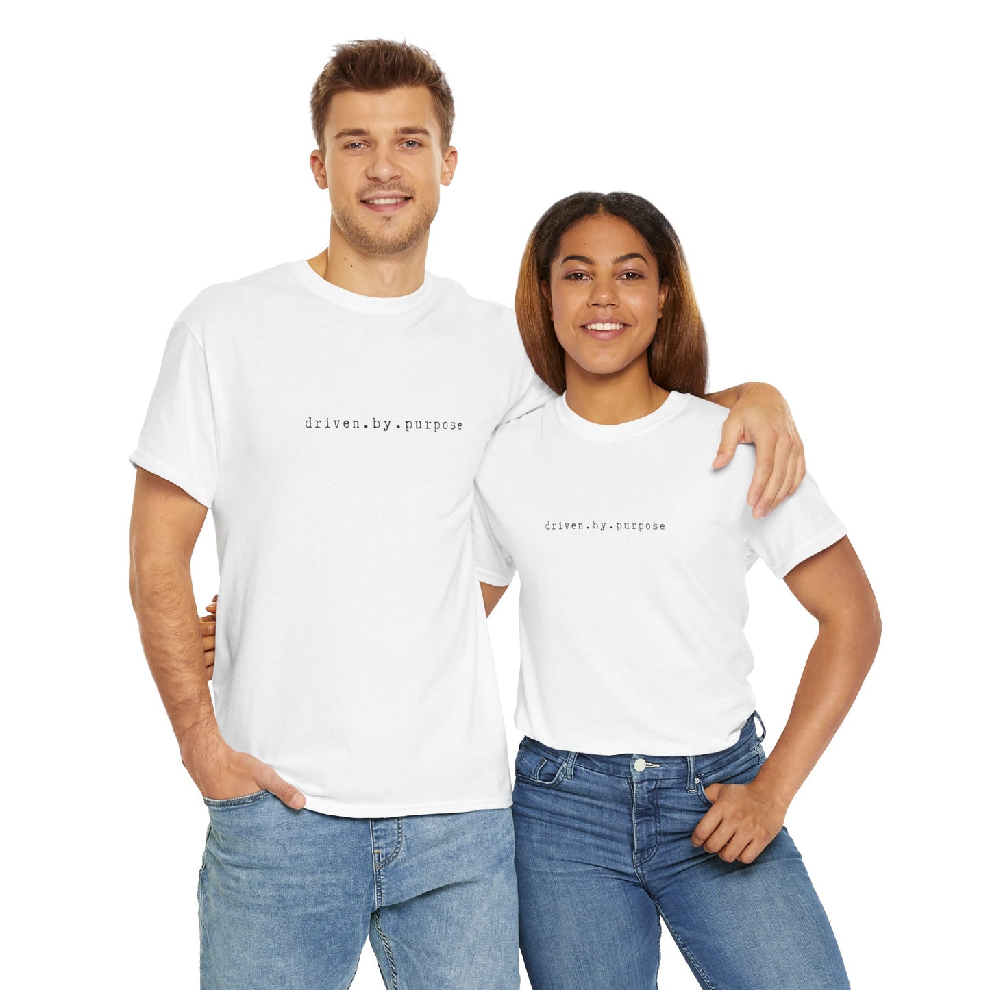 Inspirational 'Driven By Purpose' Unisex Heavy Cotton T-Shirt – Empowerment & Self-Expression