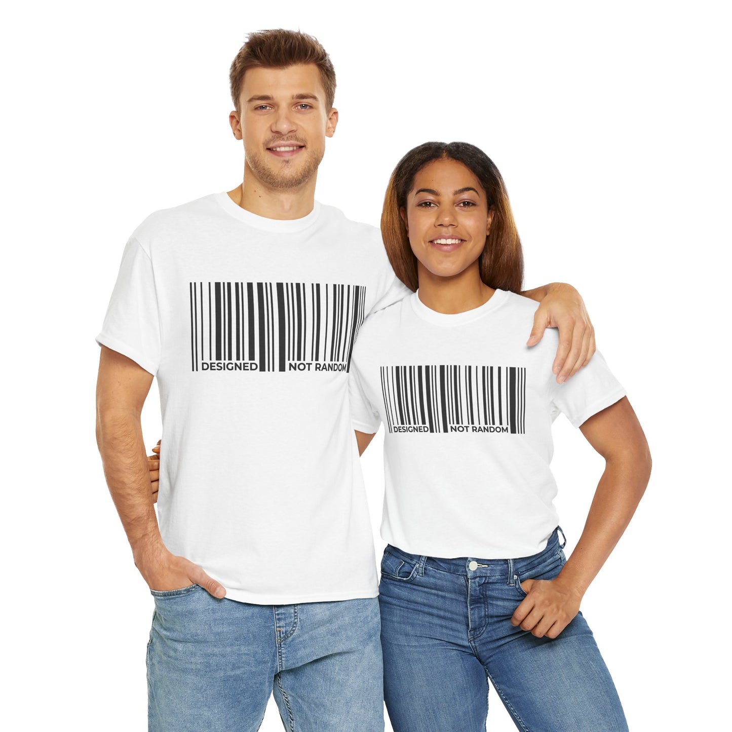 Inspirational 'Designed Not Random' Unisex Heavy Cotton T-Shirt – Empowerment & Self-Expression